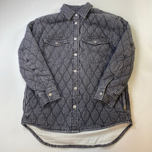 Pepe Jeans Jacket Womens Small Black Quilted Utility Chore Minimal Mint Pristine